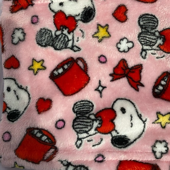 Snoopy Pink Cozy Night Plush Pajama Shorts Size Large NWT - Picture 5 of 5